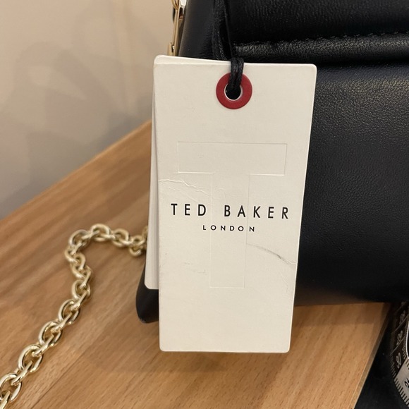 NWT Ted Baker Leather Poppy Mini Satchel Bag Purse Crossbody Black Top Handle - Picture 11 of 13